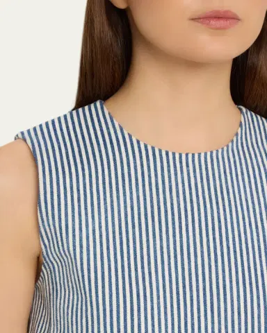 Adam Lippes Ludlow Striped Twill Sleeveless Top | Thumbnail 5 Adam Lippes Ludlow Striped Twill Sleeveless Top | Thumbnail 5