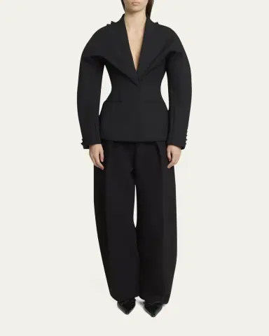 Jacquemus Tailored Shark Tooth-Trim Blazer | Thumbnail 2 Jacquemus Tailored Shark Tooth-Trim Blazer | Thumbnail 2