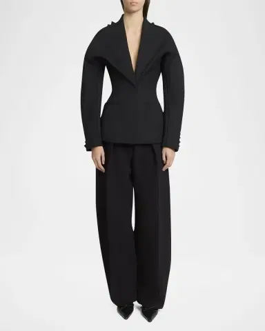 Jacquemus Tailored Shark Tooth-Trim Blazer | Thumbnail 8 Jacquemus Tailored Shark Tooth-Trim Blazer | Thumbnail 8