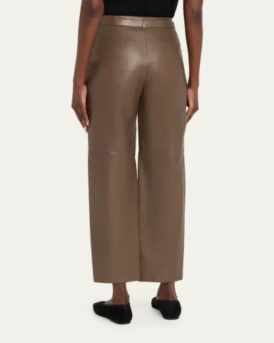 Giorgio Armani Belted Nappa Lambskin Straight-Leg Pants | Thumbnail 3 Giorgio Armani Belted Nappa Lambskin Straight-Leg Pants | Thumbnail 3