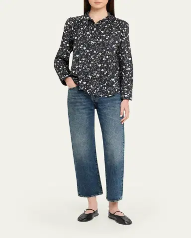 R13 Long-Sleeve Tie-Neck Cotton Shirt | Thumbnail 2 R13 Long-Sleeve Tie-Neck Cotton Shirt | Thumbnail 2