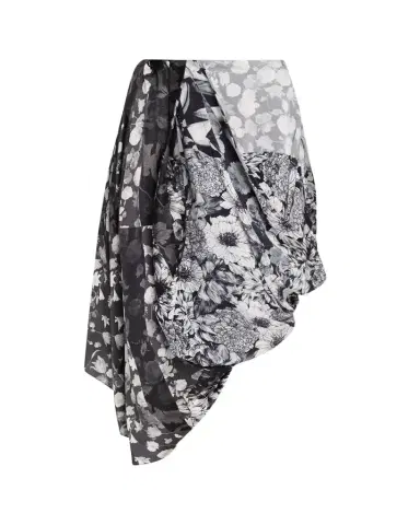 MM6 MAISON MARGIELA Draped Floral Silk Midi Skirt | Thumbnail 1 MM6 MAISON MARGIELA Draped Floral Silk Midi Skirt | Thumbnail 1