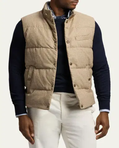 Ralph Lauren Purple Label Whitwell Plaid Wool Down Vest | Thumbnail 4 Ralph Lauren Purple Label Whitwell Plaid Wool Down Vest | Thumbnail 4