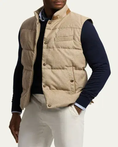 Ralph Lauren Purple Label Whitwell Plaid Wool Down Vest | Thumbnail 5 Ralph Lauren Purple Label Whitwell Plaid Wool Down Vest | Thumbnail 5