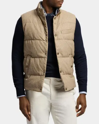 Ralph Lauren Purple Label Whitwell Plaid Wool Down Vest | Thumbnail 8 Ralph Lauren Purple Label Whitwell Plaid Wool Down Vest | Thumbnail 8