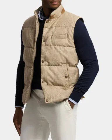 Ralph Lauren Purple Label Whitwell Plaid Wool Down Vest | Thumbnail 9 Ralph Lauren Purple Label Whitwell Plaid Wool Down Vest | Thumbnail 9