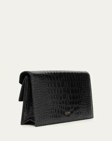 Tom Ford Small Croc-Embossed Leather T-Clasp Clutch Bag | Thumbnail 3 Tom Ford Small Croc-Embossed Leather T-Clasp Clutch Bag | Thumbnail 3