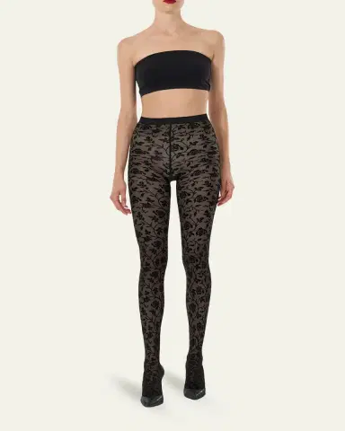 Wolford Rose Sheer & Opaque Tights | Thumbnail 2 Wolford Rose Sheer & Opaque Tights | Thumbnail 2