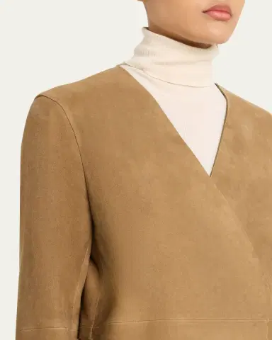 Toteme V-Neck Suede Blazer | Thumbnail 5 Toteme V-Neck Suede Blazer | Thumbnail 5