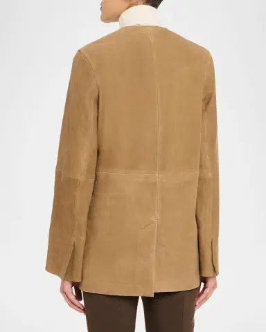 Toteme V-Neck Suede Blazer | Thumbnail 7 Toteme V-Neck Suede Blazer | Thumbnail 7