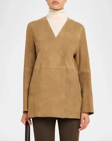Toteme V-Neck Suede Blazer | Thumbnail 8 Toteme V-Neck Suede Blazer | Thumbnail 8