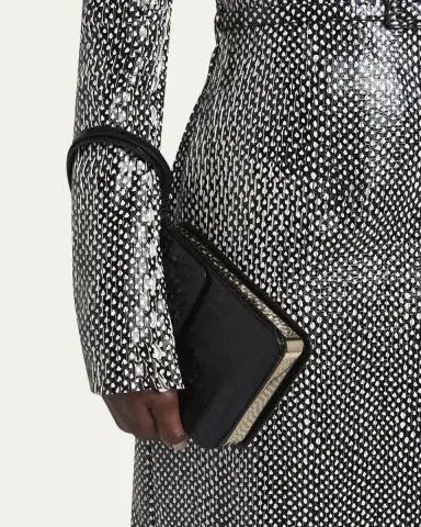 Tom Ford Frame Croc-Embossed Leather Vertical Clutch | Thumbnail 2 Tom Ford Frame Croc-Embossed Leather Vertical Clutch | Thumbnail 2