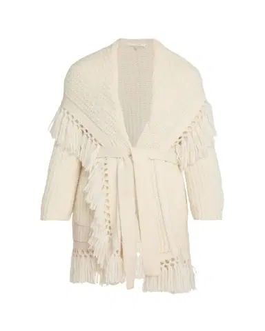 LoveShackFancy Daphira Fringe Alpaca Wrap Cardigan | Thumbnail 1 LoveShackFancy Daphira Fringe Alpaca Wrap Cardigan | Thumbnail 1