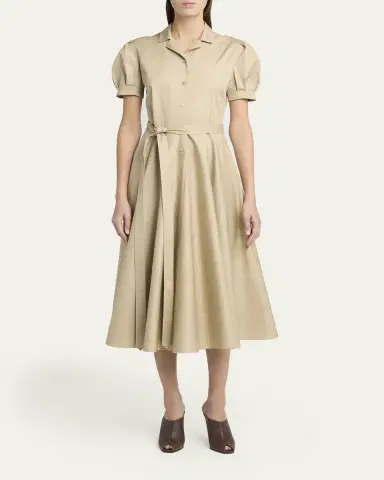 McQueen Responsible Cotton Puff-Sleeve Midi Shirtdress | Thumbnail 2 McQueen Responsible Cotton Puff-Sleeve Midi Shirtdress | Thumbnail 2