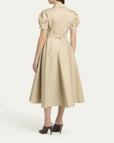 McQueen Responsible Cotton Puff-Sleeve Midi Shirtdress | Thumbnail 3 McQueen Responsible Cotton Puff-Sleeve Midi Shirtdress | Thumbnail 3