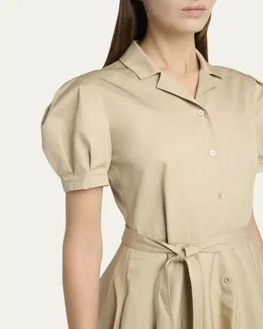 McQueen Responsible Cotton Puff-Sleeve Midi Shirtdress | Thumbnail 5 McQueen Responsible Cotton Puff-Sleeve Midi Shirtdress | Thumbnail 5