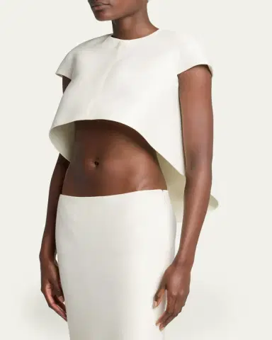 Balenciaga Cropped Cocoon T-Shirt | Thumbnail 4 Balenciaga Cropped Cocoon T-Shirt | Thumbnail 4