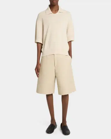 Jacquemus Men's Cotton and Silk Herringbone Knit Polo Sweater | Thumbnail 6 Jacquemus Men's Cotton and Silk Herringbone Knit Polo Sweater | Thumbnail 6