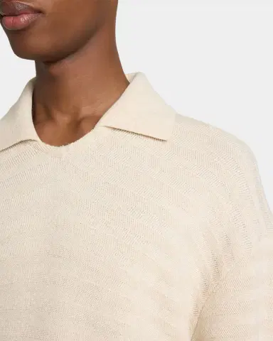 Jacquemus Men's Cotton and Silk Herringbone Knit Polo Sweater | Thumbnail 9 Jacquemus Men's Cotton and Silk Herringbone Knit Polo Sweater | Thumbnail 9