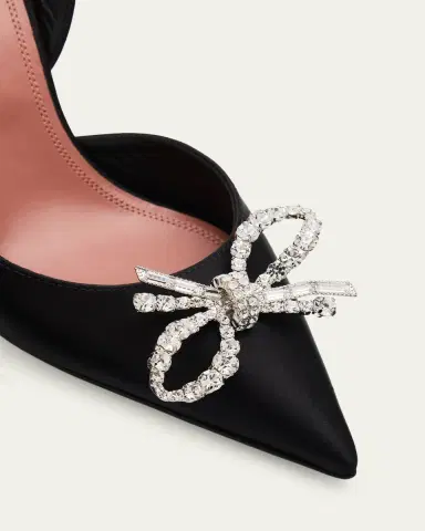 Amina Muaddi 70mm Rosie Embellished Satin Slingback Pumps | Thumbnail 3 Amina Muaddi 70mm Rosie Embellished Satin Slingback Pumps | Thumbnail 3
