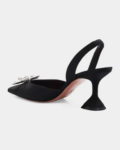Amina Muaddi 70mm Rosie Embellished Satin Slingback Pumps | Thumbnail 4 Amina Muaddi 70mm Rosie Embellished Satin Slingback Pumps | Thumbnail 4