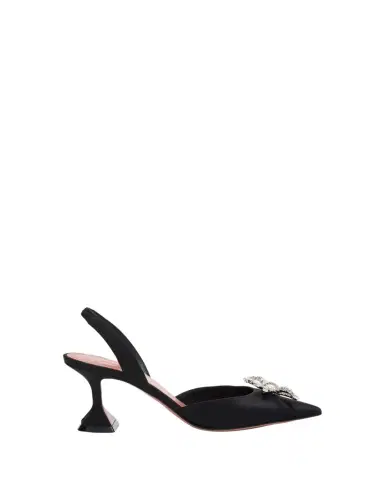 Amina Muaddi 70mm Rosie Embellished Satin Slingback Pumps | Thumbnail 1 Amina Muaddi 70mm Rosie Embellished Satin Slingback Pumps | Thumbnail 1