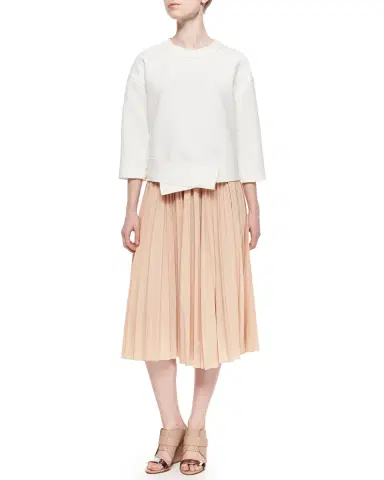Alice + Olivia Amy Low-Rise Pleated Denim Mini Skirt | Thumbnail 6 Alice + Olivia Amy Low-Rise Pleated Denim Mini Skirt | Thumbnail 6