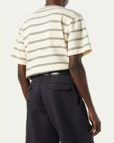 Loro Piana Men's Caravella Stripe Cotton Crewneck T-Shirt | Thumbnail 3 Loro Piana Men's Caravella Stripe Cotton Crewneck T-Shirt | Thumbnail 3