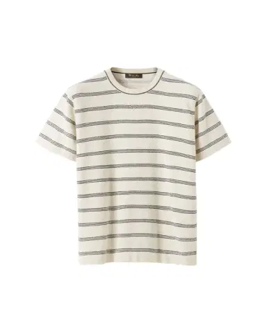 Loro Piana Men's Caravella Stripe Cotton Crewneck T-Shirt | Thumbnail 1 Loro Piana Men's Caravella Stripe Cotton Crewneck T-Shirt | Thumbnail 1