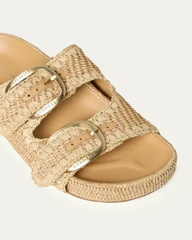 Loeffler Randall Nico Natural Dual-Buckle Slide Sandals | Thumbnail 3 Loeffler Randall Nico Natural Dual-Buckle Slide Sandals | Thumbnail 3