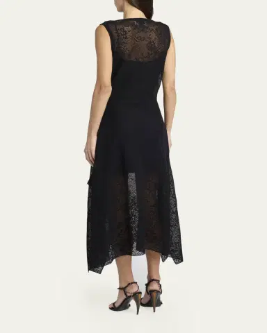 McQueen Floral Lace Semi-Sheer Sleeveless Dress | Thumbnail 3 McQueen Floral Lace Semi-Sheer Sleeveless Dress | Thumbnail 3
