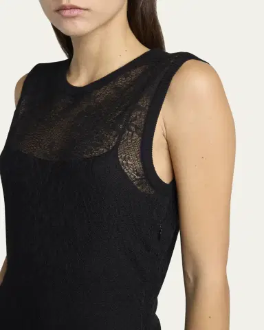 McQueen Floral Lace Semi-Sheer Sleeveless Dress | Thumbnail 5 McQueen Floral Lace Semi-Sheer Sleeveless Dress | Thumbnail 5