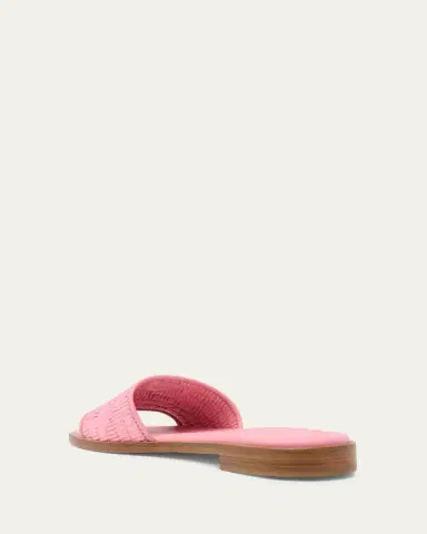 Prada Triangle Logo Raffia Flat Slide Sandals | Thumbnail 4 Prada Triangle Logo Raffia Flat Slide Sandals | Thumbnail 4