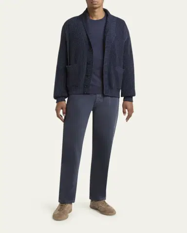 Zegna Men's Cotton and Silk Knit Cardigan | Thumbnail 2 Zegna Men's Cotton and Silk Knit Cardigan | Thumbnail 2