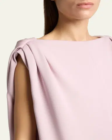 Balenciaga Gathered-Shoulder High-Neck Midi Sack Dress | Thumbnail 5 Balenciaga Gathered-Shoulder High-Neck Midi Sack Dress | Thumbnail 5