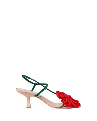 Loeffler Randall 70mm Genevieve Moiré Flower Sandals | Thumbnail 1 Loeffler Randall 70mm Genevieve Moiré Flower Sandals | Thumbnail 1