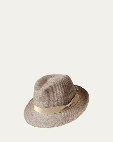 Inverni Men's Small-Brim Woven Hemp Panama Hat | Thumbnail 3 Inverni Men's Small-Brim Woven Hemp Panama Hat | Thumbnail 3