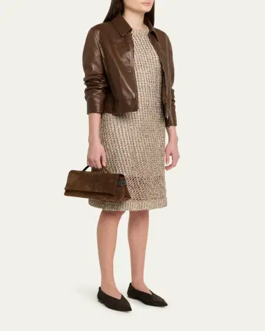 Brunello Cucinelli Dazzling Net Short-Sleeve Dress | Thumbnail 4 Brunello Cucinelli Dazzling Net Short-Sleeve Dress | Thumbnail 4