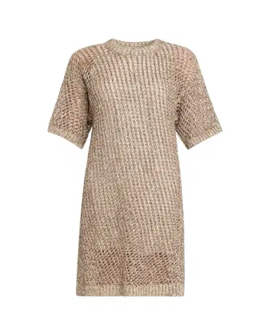 Brunello Cucinelli Dazzling Net Short-Sleeve Dress | Thumbnail 1 Brunello Cucinelli Dazzling Net Short-Sleeve Dress | Thumbnail 1