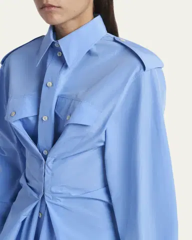Alexander McQueen Responsible Cotton Gathered Long-Sleeve Shirt | Thumbnail 5 Alexander McQueen Responsible Cotton Gathered Long-Sleeve Shirt | Thumbnail 5