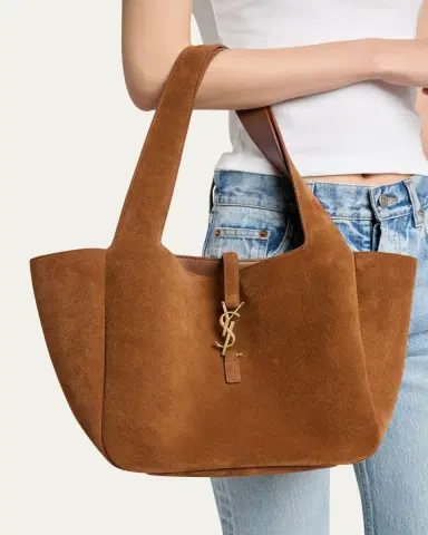 Saint Laurent Le 5 à 7 Bea Small Tote Bag in Suede | Thumbnail 2 Saint Laurent Le 5 à 7 Bea Small Tote Bag in Suede | Thumbnail 2