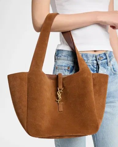 Saint Laurent Le 5 à 7 Bea Small Tote Bag in Suede | Thumbnail 6 Saint Laurent Le 5 à 7 Bea Small Tote Bag in Suede | Thumbnail 6