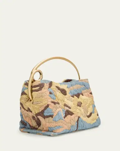 Cult Gaia Lalli Floral Crochet Raffia Top-Handle Bag | Thumbnail 3 Cult Gaia Lalli Floral Crochet Raffia Top-Handle Bag | Thumbnail 3