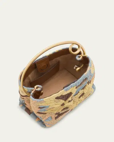 Cult Gaia Lalli Floral Crochet Raffia Top-Handle Bag | Thumbnail 4 Cult Gaia Lalli Floral Crochet Raffia Top-Handle Bag | Thumbnail 4