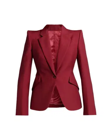 Alexander McQueen Certified Wool Mohair Single-Breasted Jacket | Thumbnail 1 Alexander McQueen Certified Wool Mohair Single-Breasted Jacket | Thumbnail 1