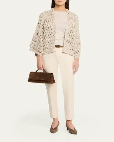 Brunello Cucinelli Paillette Open-Knit Cardigan | Thumbnail 2 Brunello Cucinelli Paillette Open-Knit Cardigan | Thumbnail 2