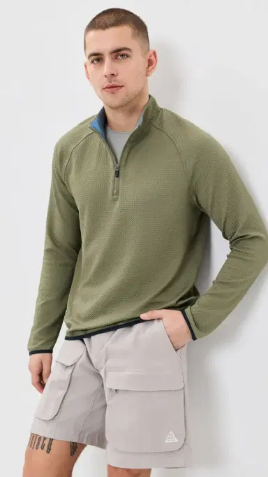 Rhone Founder's Quarter Zip Pullover Smokey Olive L | Thumbnail 2 Rhone Founder's Quarter Zip Pullover Smokey Olive L | Thumbnail 2