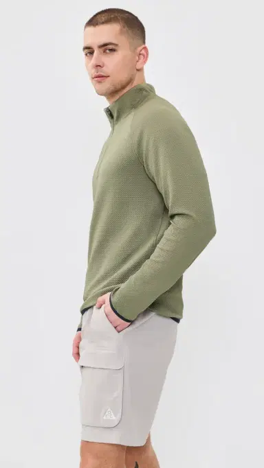 Rhone Founder's Quarter Zip Pullover Smokey Olive L | Thumbnail 4 Rhone Founder's Quarter Zip Pullover Smokey Olive L | Thumbnail 4