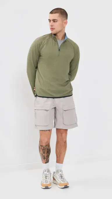 Rhone Founder's Quarter Zip Pullover Smokey Olive L | Thumbnail 5 Rhone Founder's Quarter Zip Pullover Smokey Olive L | Thumbnail 5