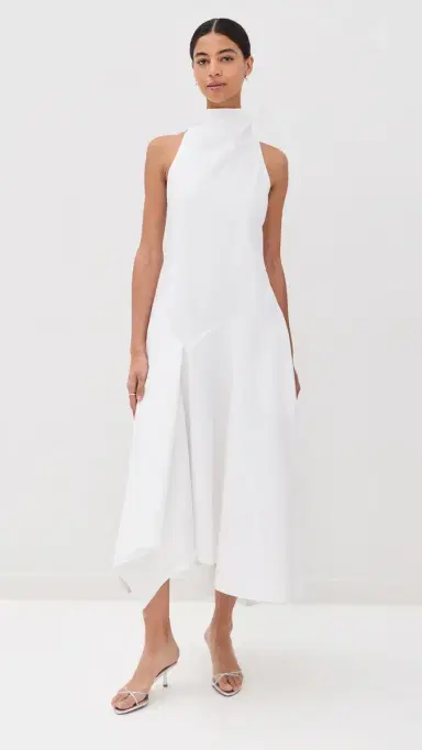 Rosie Assoulin Dropped & Dramatic Dress White | Thumbnail 2 Rosie Assoulin Dropped & Dramatic Dress White | Thumbnail 2